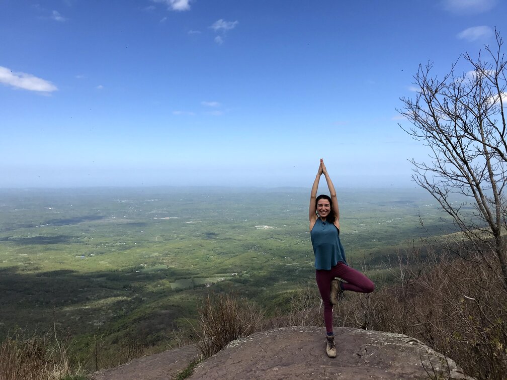 Summit tree pose